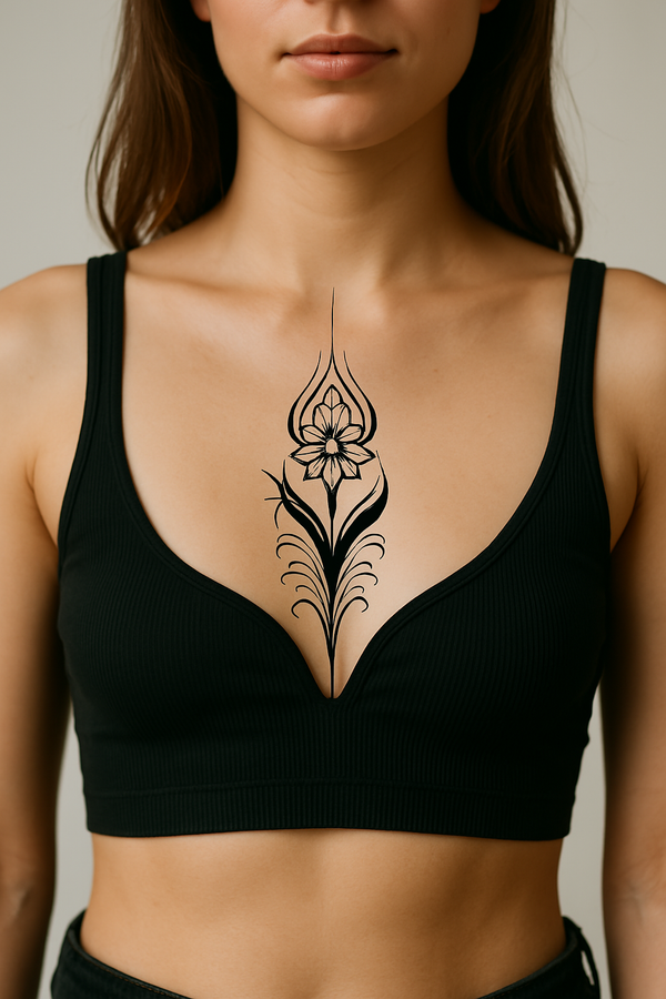 tatouage torse fleur